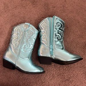 Tucker + tate Metallic blue toddler cowboy boots